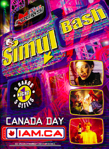 A poster of canada day with the word " simul " written in front.