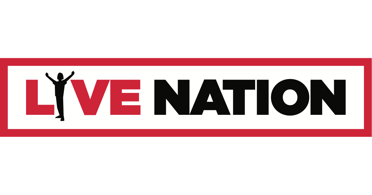 A black and red logo for live nation.